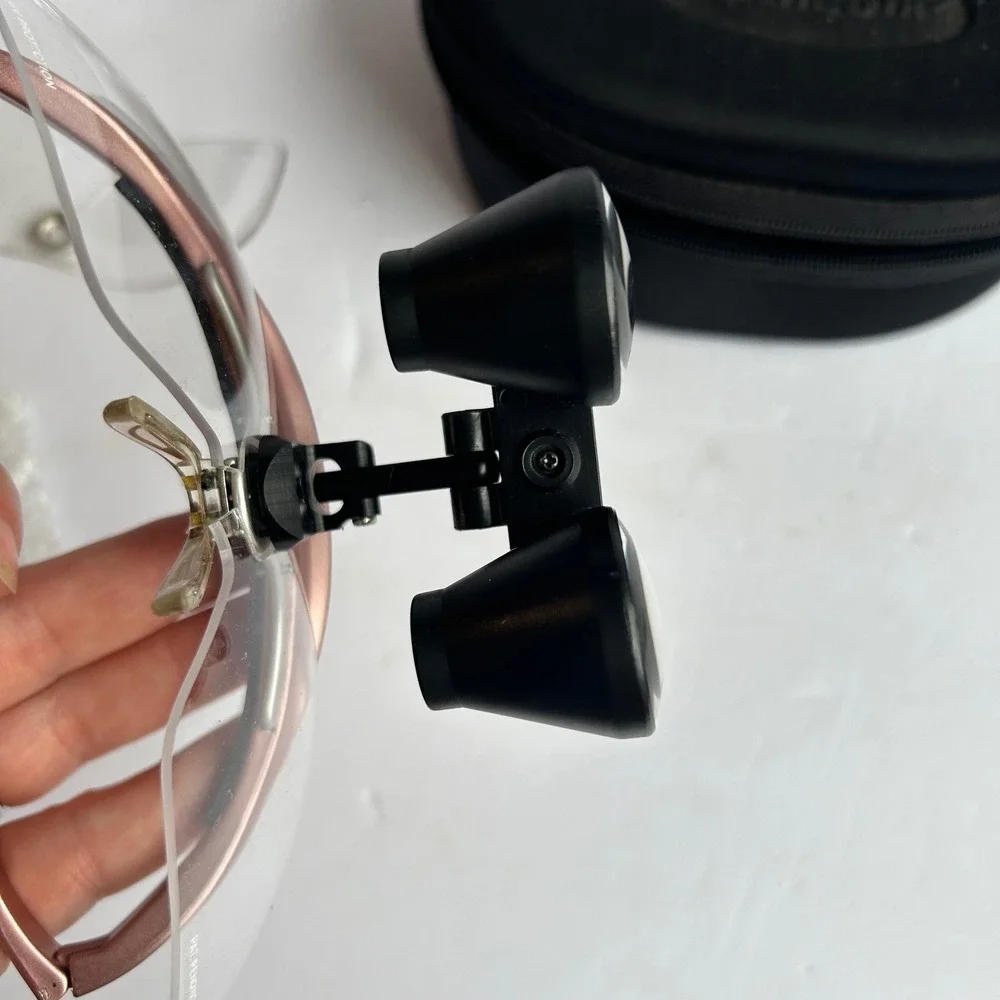 PeriOptix 250-L Flip Up Dental Loupes Hogies Frame Rose Gold 2.5x TTL
